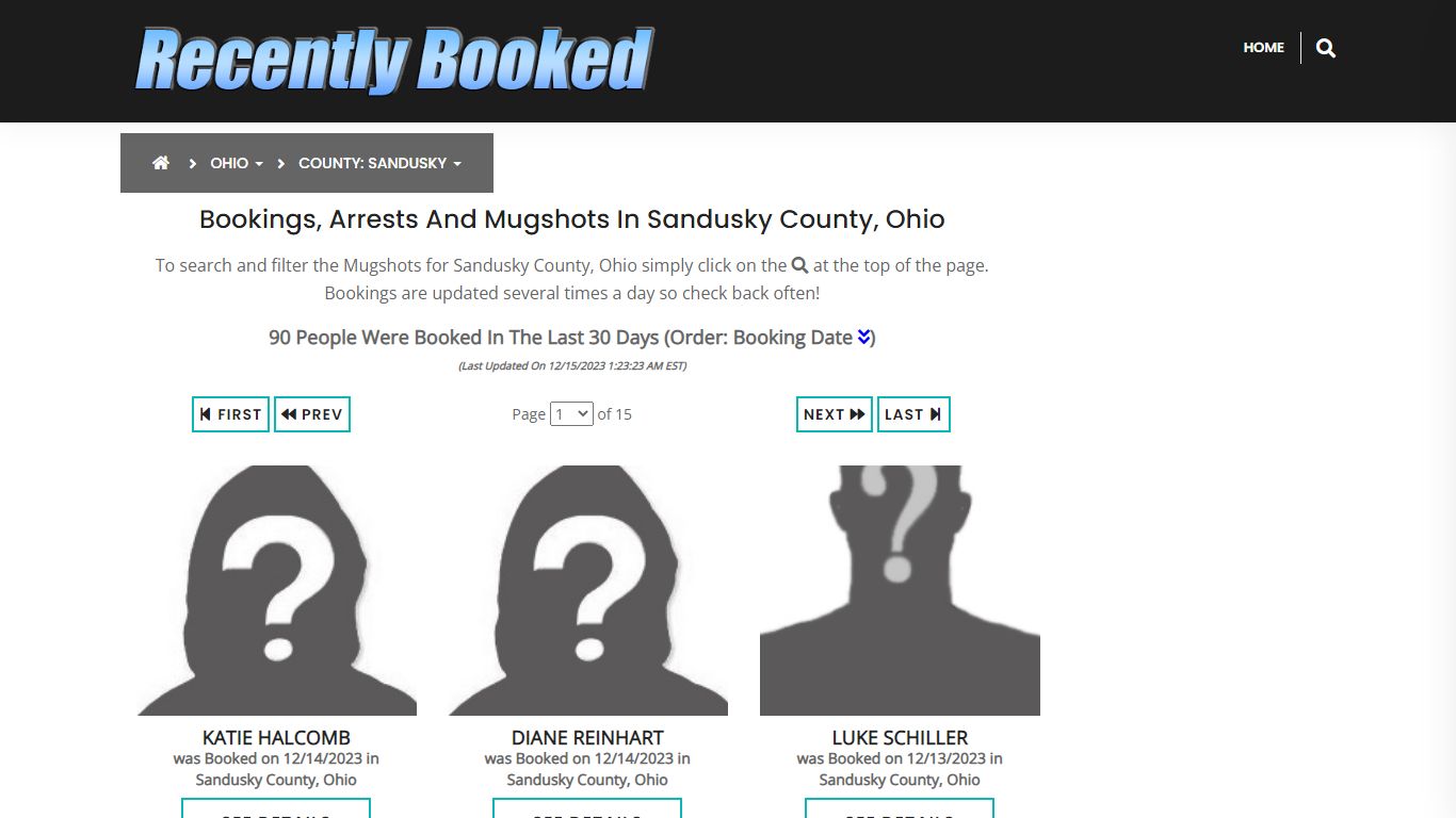 Recent bookings, Arrests, Mugshots in Sandusky County, Ohio